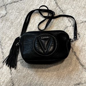 Mario Valentino leather black crossbody purse